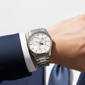 NWT Authentic Orient Sun and Moon Automatic White Dial Men's Watch